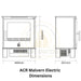 ACR Malvern 2Kw Electric Stove Dimensions