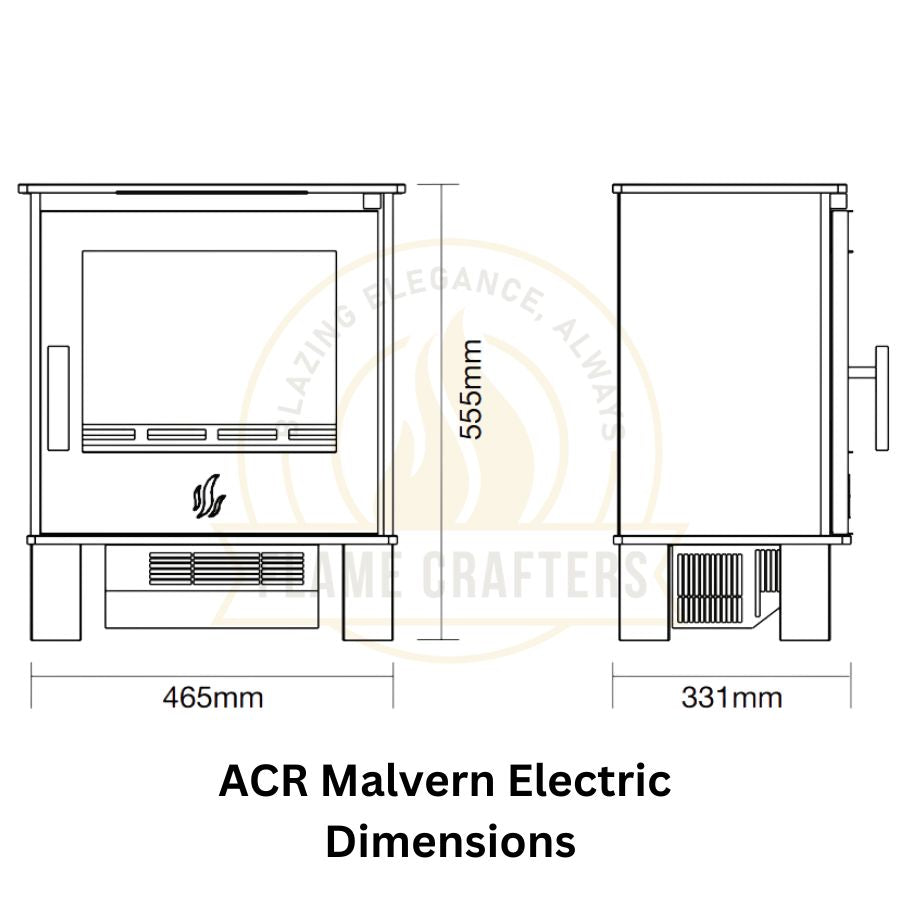 ACR Malvern 2Kw Electric Stove Dimensions