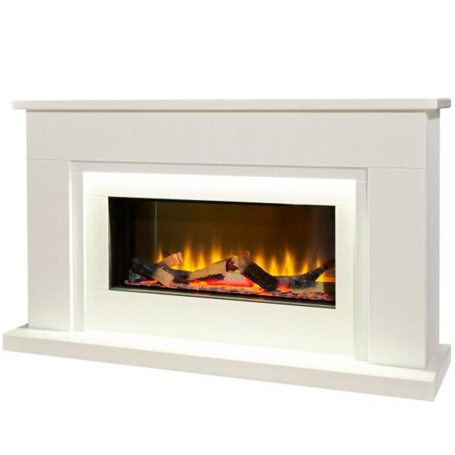 Acantha Arona 54" Marble Fireplace Suite On Blank Background