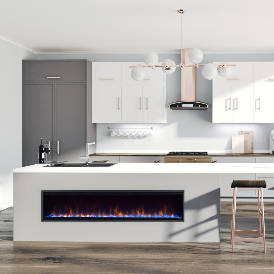 Dimplex Ignite XL 74 Optiflame Set in Kitchen units 