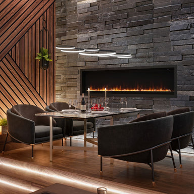 Dimplex Ignite XL 74 Optiflame Set in Sophisticated Dinning Area