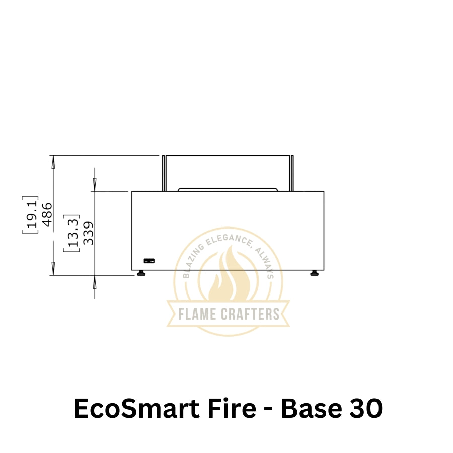 EcoSmart Base30 Fire Table Dimensions Side