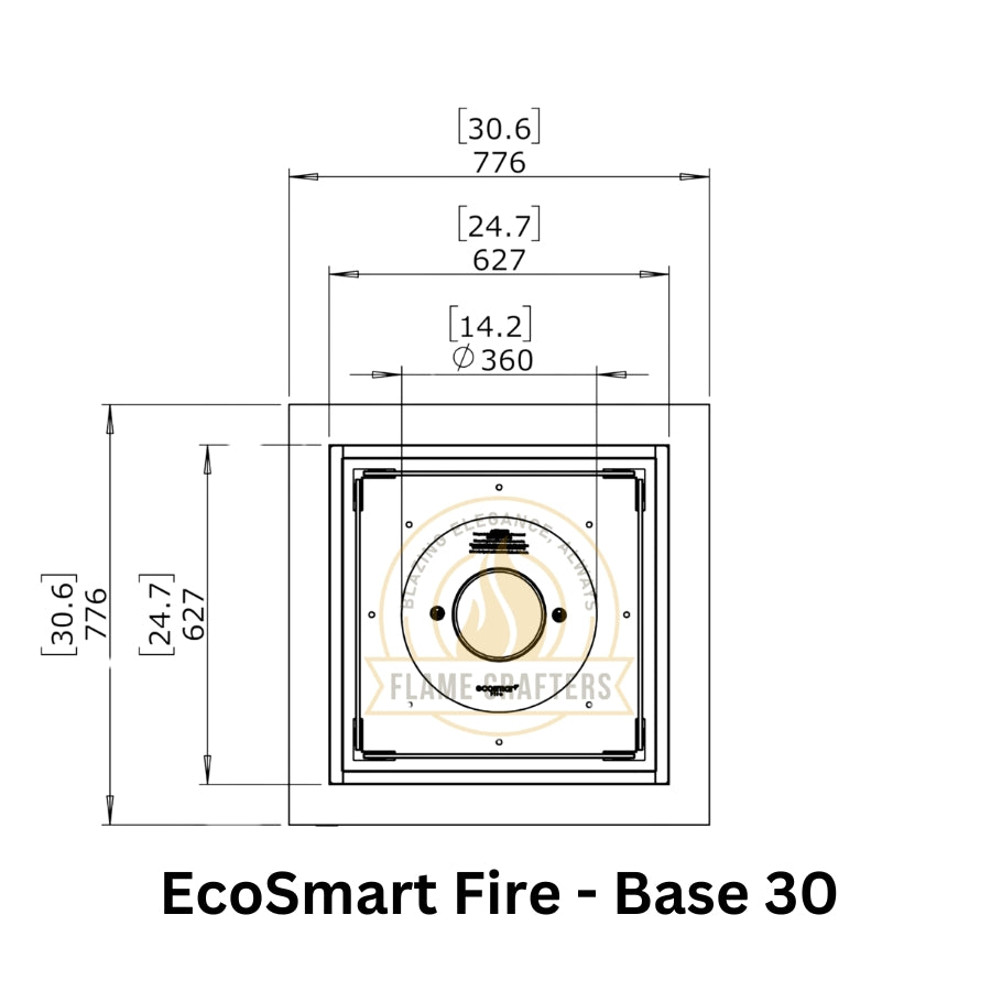 EcoSmart Base30 Fire Table Dimensions Top