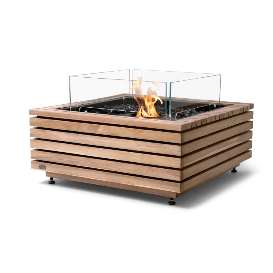 EcoSmart Base30 Fire Table Teak Black Burner