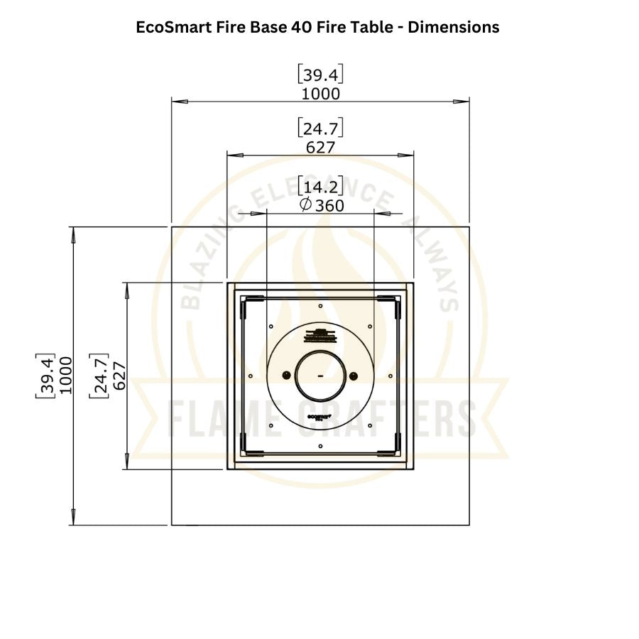 EcoSmart Base 40 Bioethanol Fire Pit Table