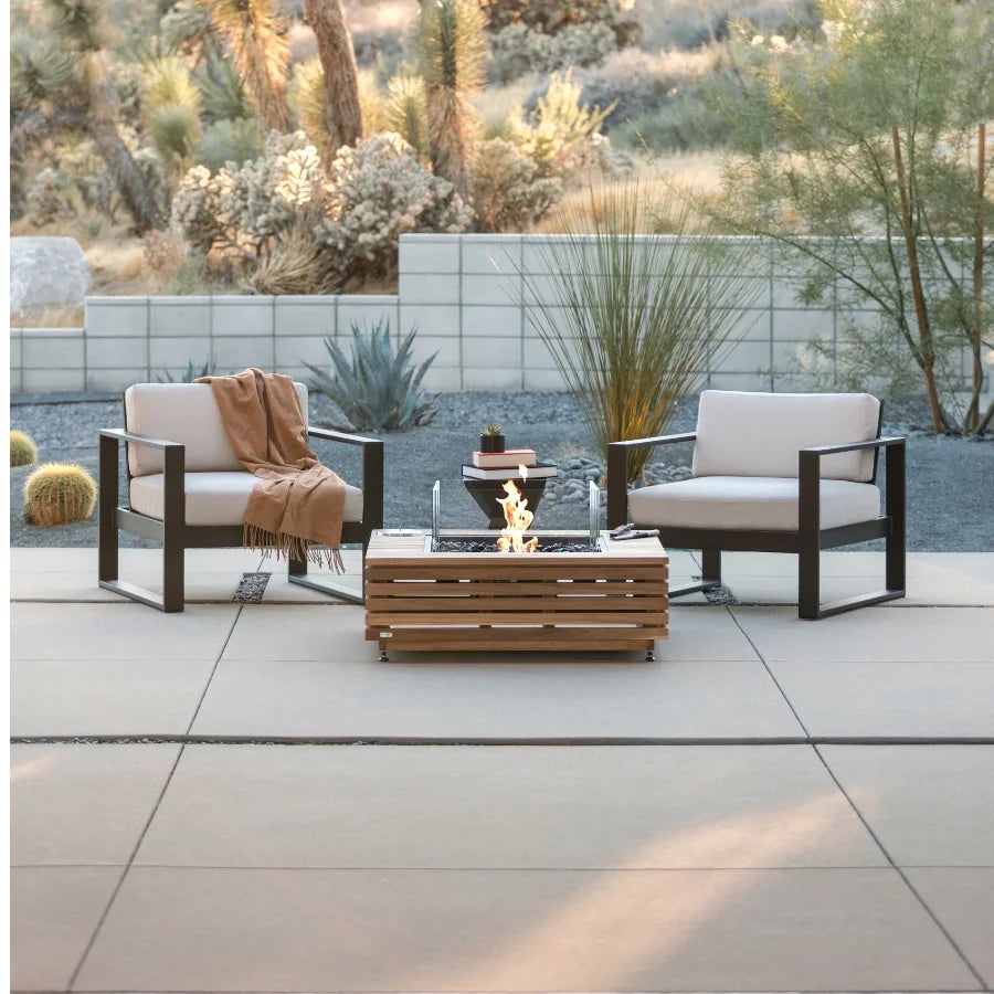 EcoSmart Fire Base 40 Teak On Patio