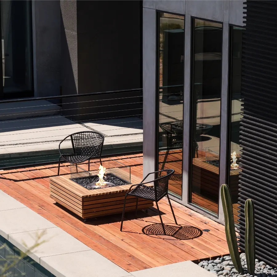 EcoSmart Fire Base 40 Teak Outdoor Terrace