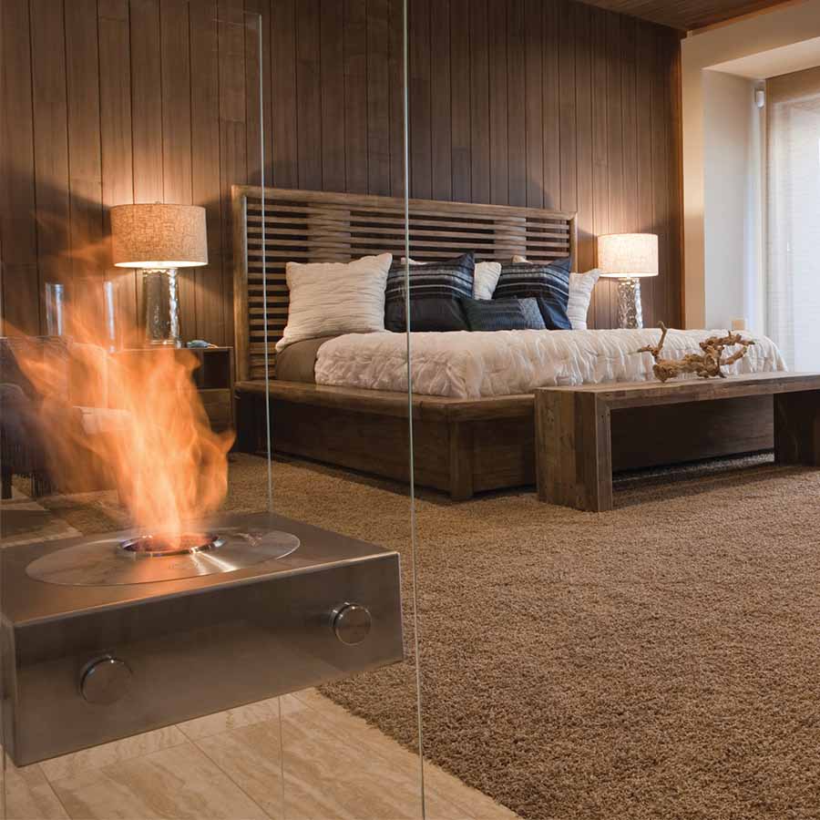 EcoSmart Fire Ghost Set in Bedroom