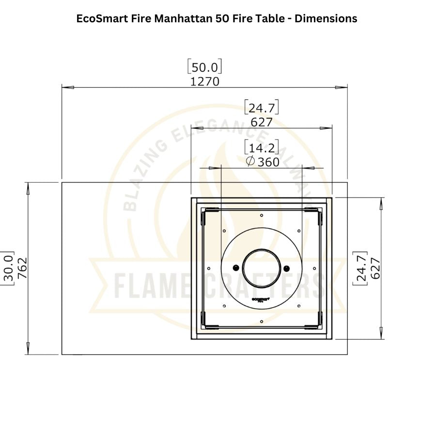 EcoSmart Manhattan 50 Bioethanol Fire Pit Table