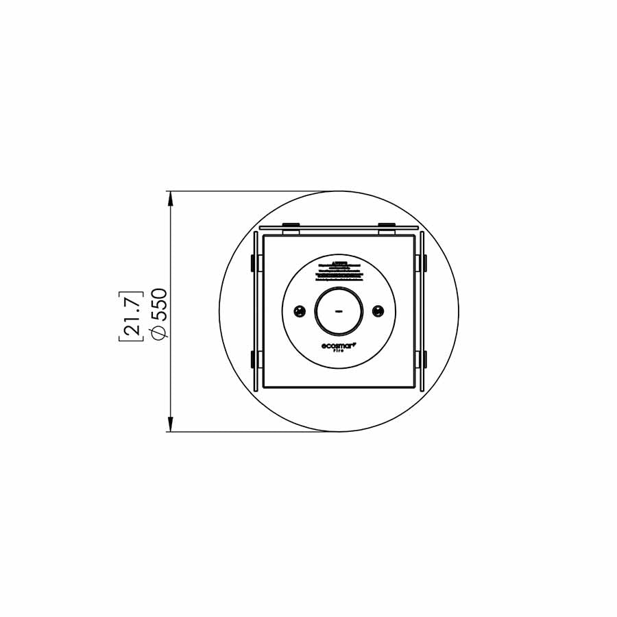 EcoSmart Fire Orbit - Base Dimensions