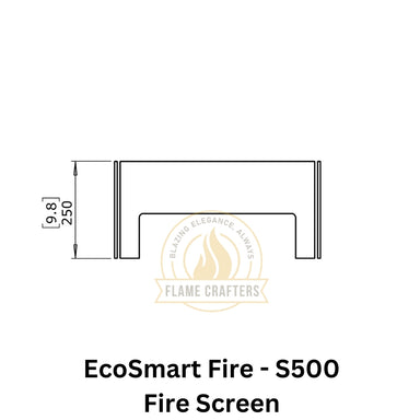 EcoSmart Fire S500 Fire Screen Dimensions Side