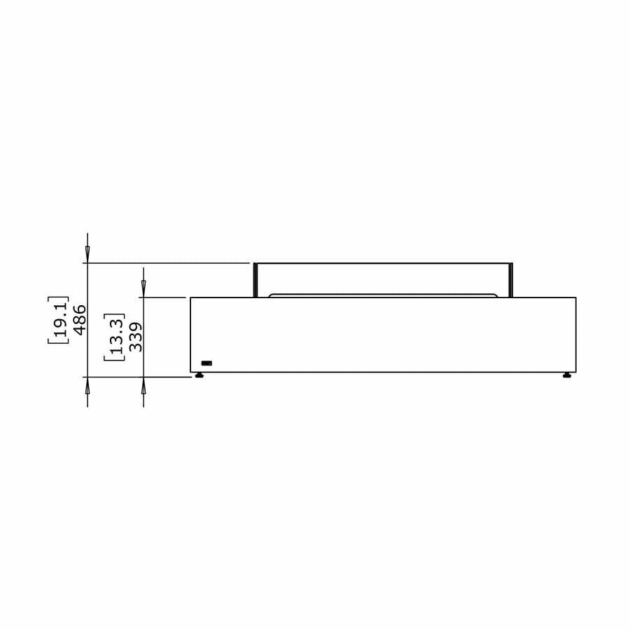 EcoSmart Fire Wharf 65 Height Dimensions