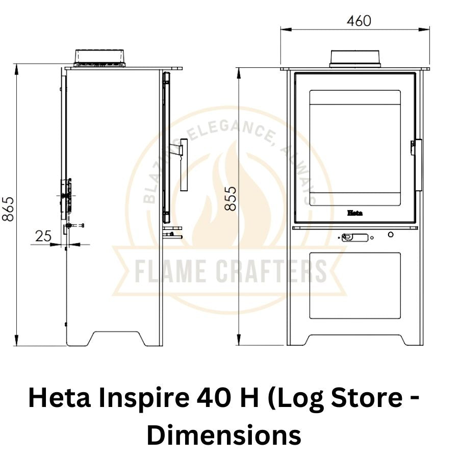 Heta Inspire 40 H (Integral Log store) Dimension)