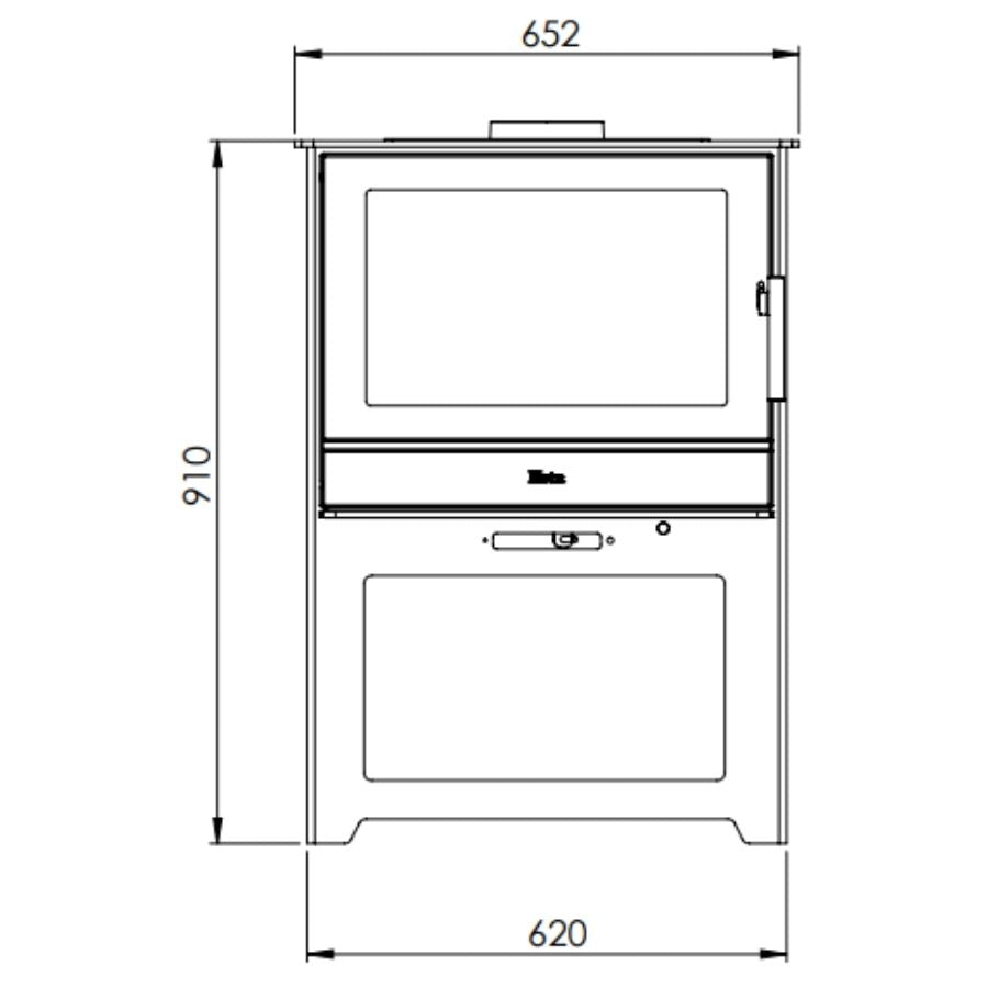 Heta Inspire 55HK Cook Plate Front Dimensions