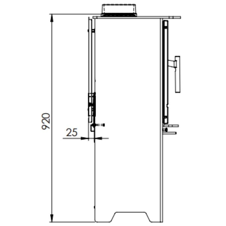 Heta Inspire 55H Side Dimensions