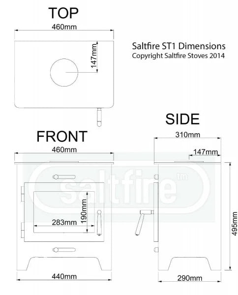 ST1 5Kw Wood  Burning Ecodesign Stove By SaltFire