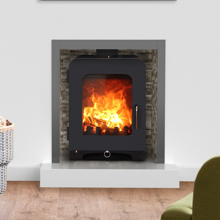 ST2 Woodburning Stove By Saltfire Set In Recess