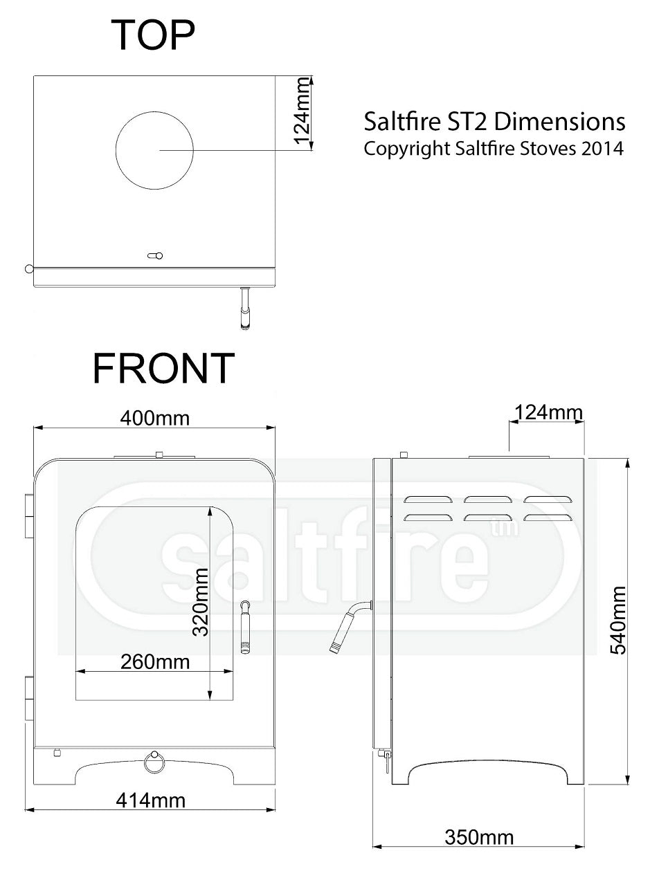 ST2 5kW Wood Burning Ecodesign Stove By SaltFire