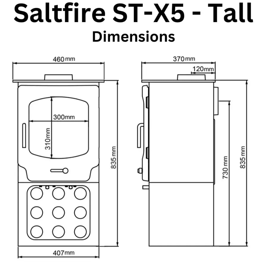 Saltfire ST-X5 Tall Dimensions