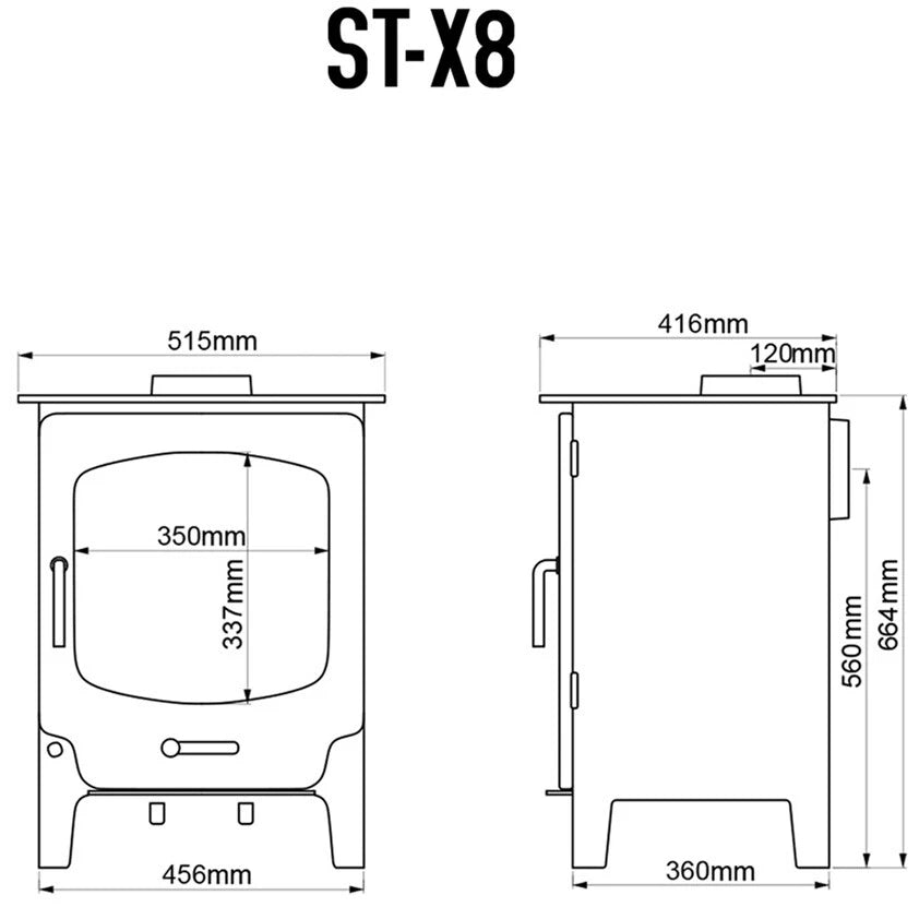 ST-X8 By Saltfire - 8kW Multifuel Ecodesign Stove