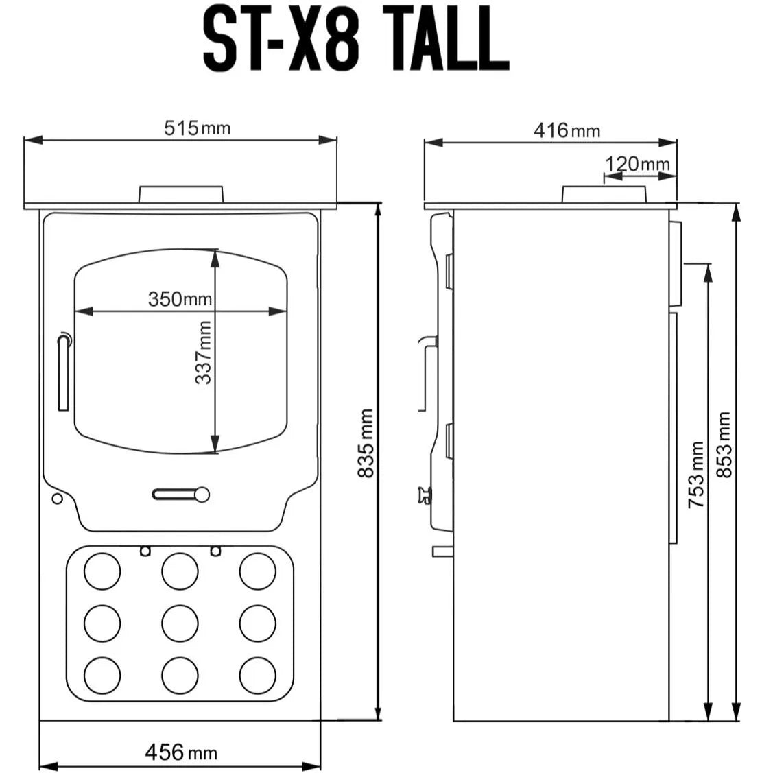 ST-X8 By Saltfire - 8kW Multifuel Ecodesign Stove