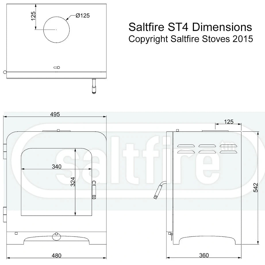 ST4 By Saltfire - 7.2kW Multifuel Ecodesign Stove